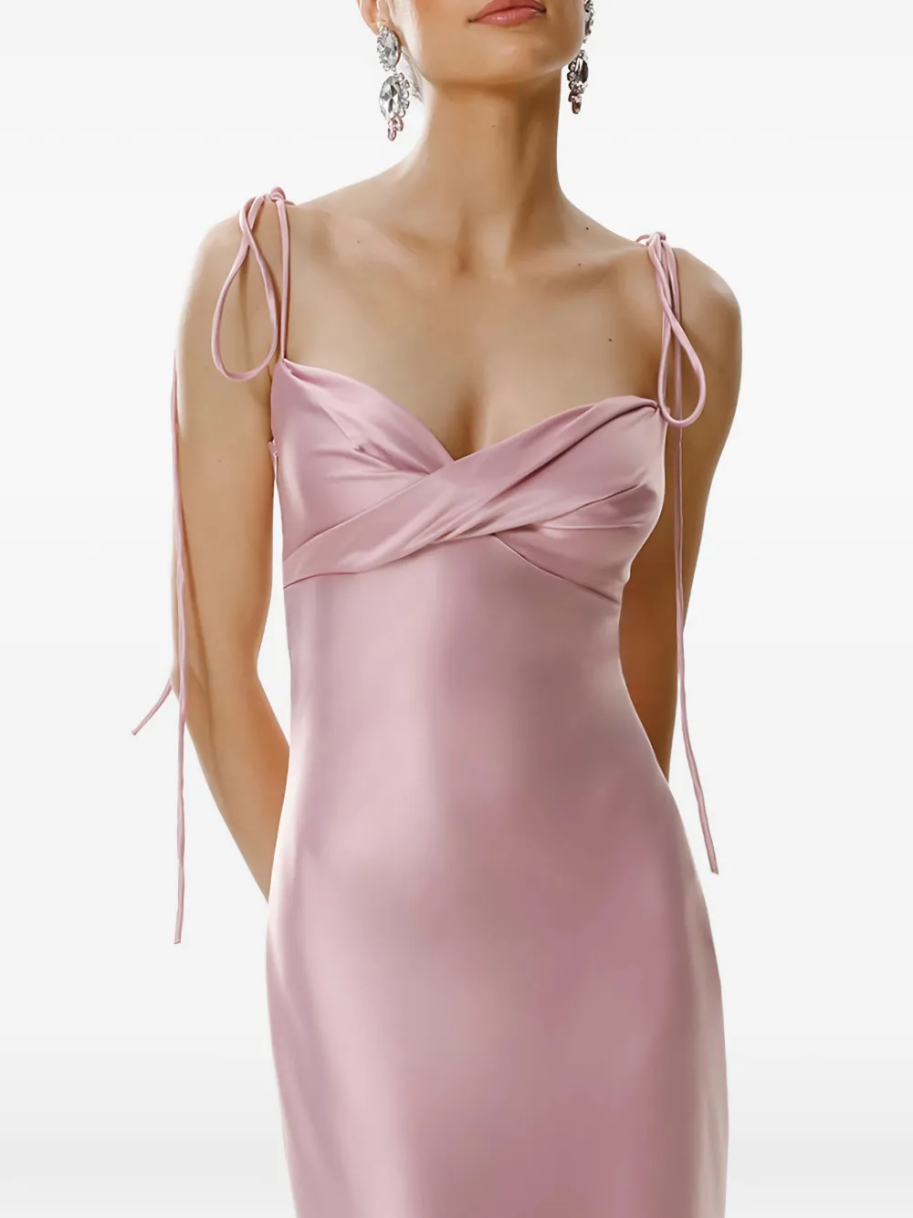 FRAMBOISE Darren midi-jurk met sweetheart-hals Roze
