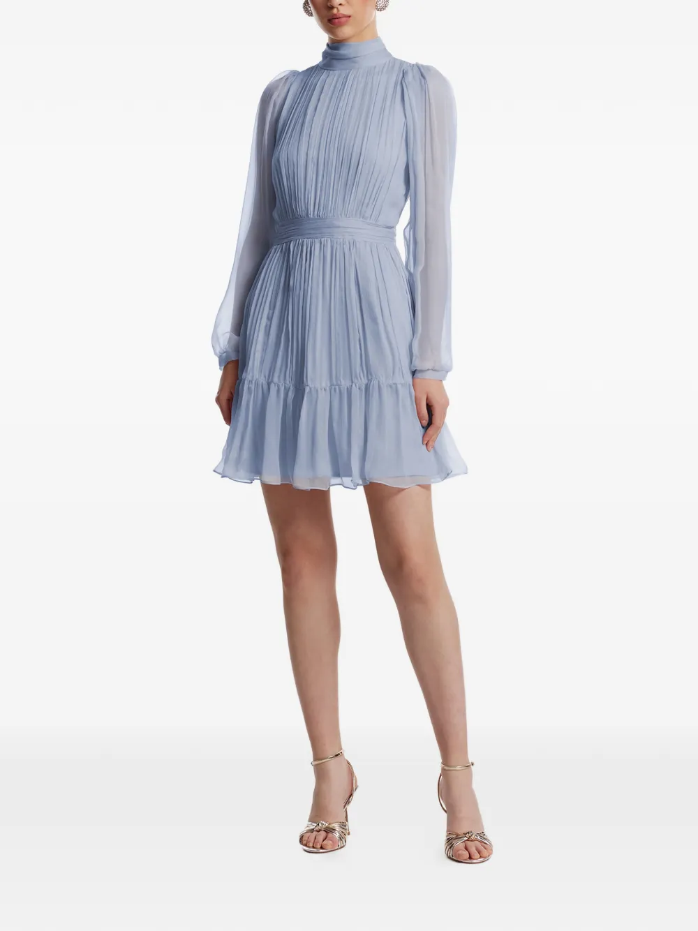 FRAMBOISE Alena mock-neck mini dress - Blauw