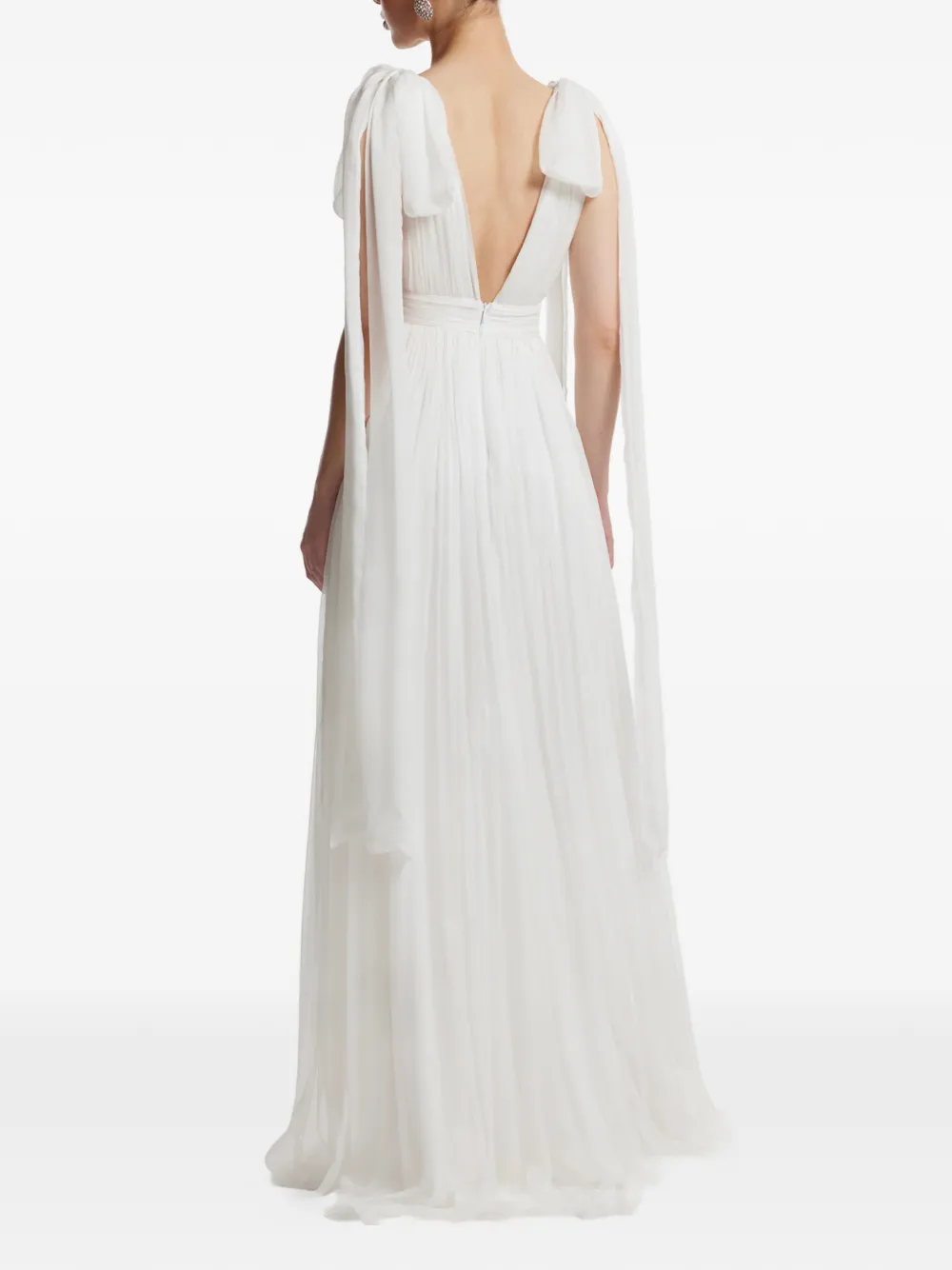  Framboise Savana V-neck Silk Maxi Dress - White 