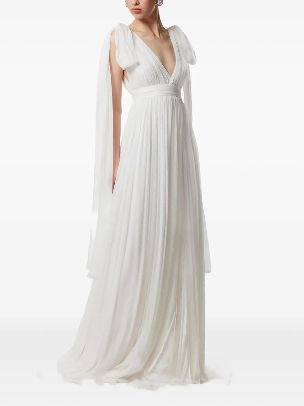 FRAMBOISE Savana V-neck maxi dress - Bianco