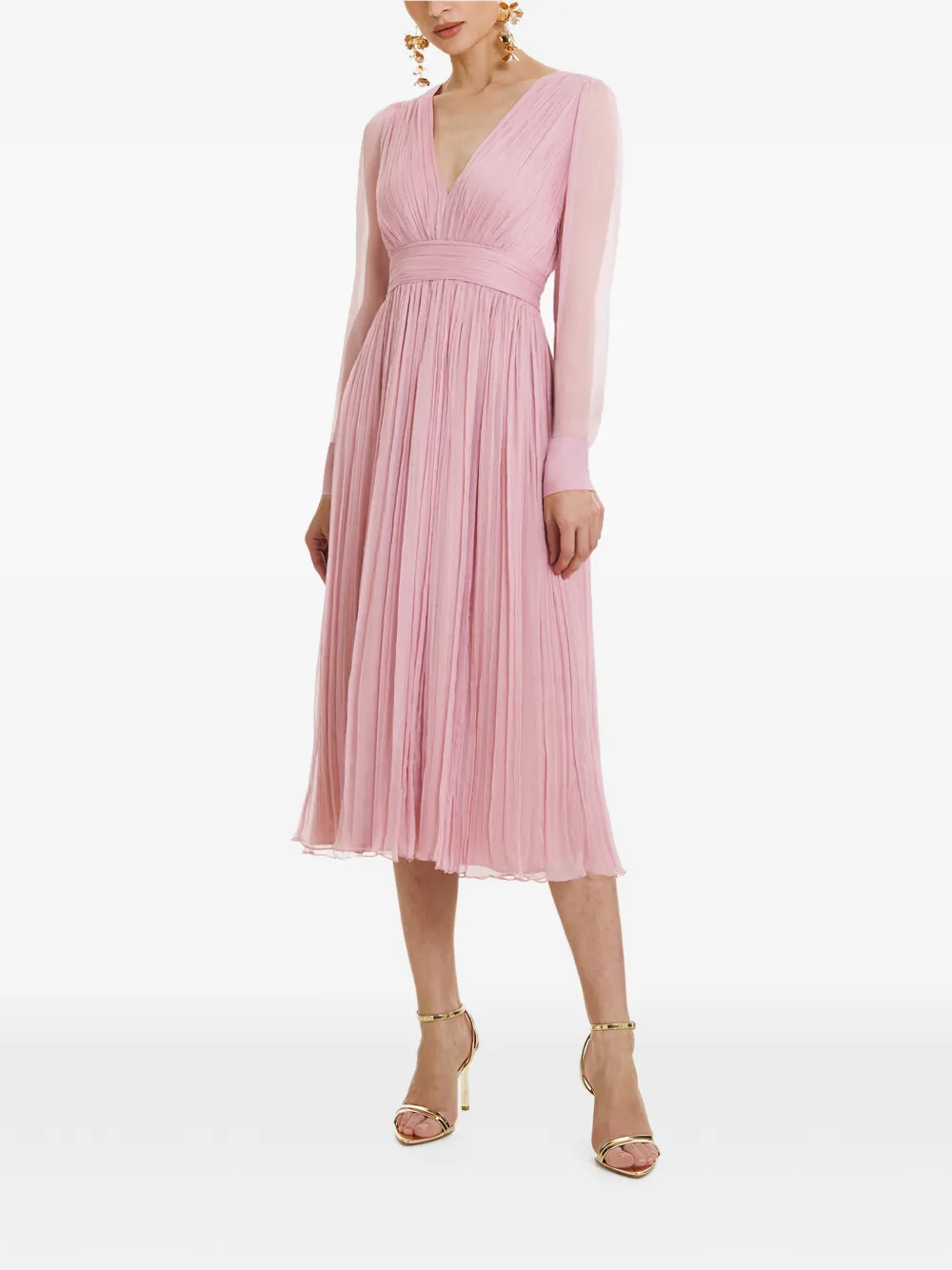 FRAMBOISE Vasquez long-sleeve midi dress - Rosa