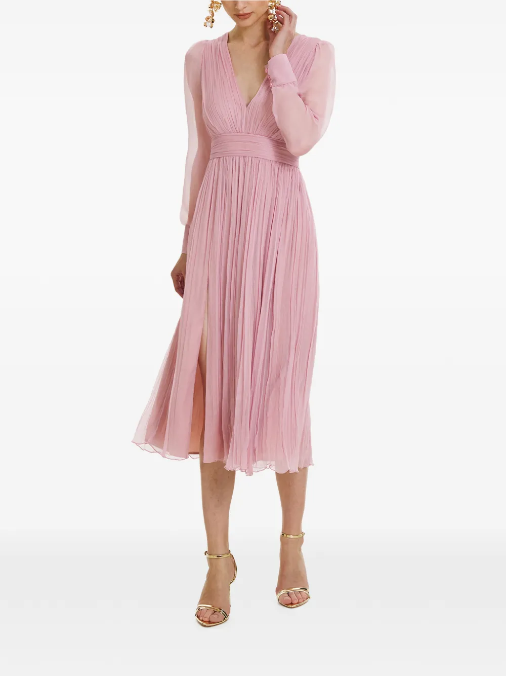 FRAMBOISE Vasquez long-sleeve midi dress - Roze