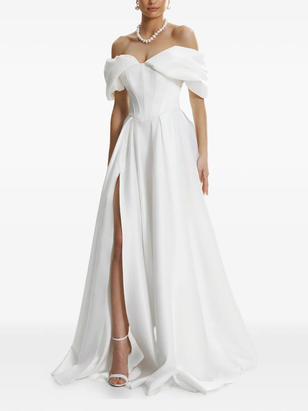 FRAMBOISE Giuliamy off-the-shoulder maxi dress - Bianco