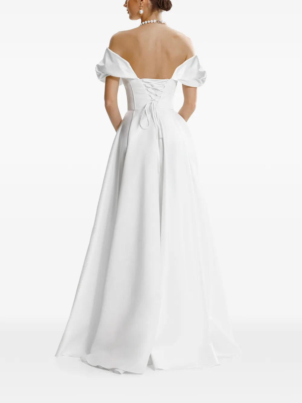 FRAMBOISE Giuliamy off-the-shoulder maxi dress - Wit