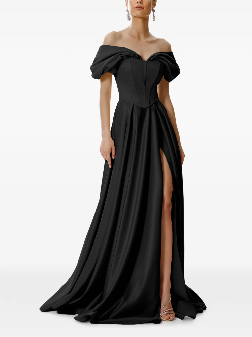 FRAMBOISE Giuliamy off-the-shoulder maxi dress - Zwart