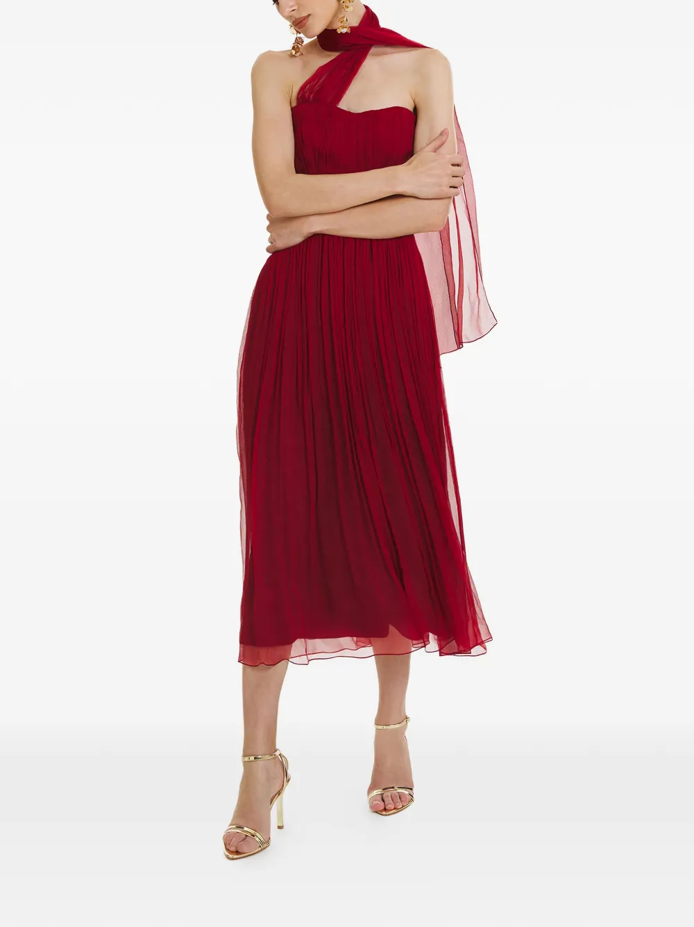 FRAMBOISE Crown sleeveless midi dress - Rood