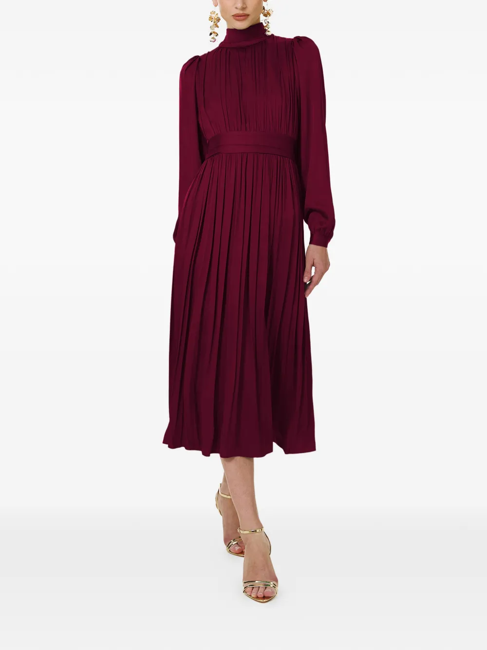 FRAMBOISE Otello mock-neck midi dress - Rosso