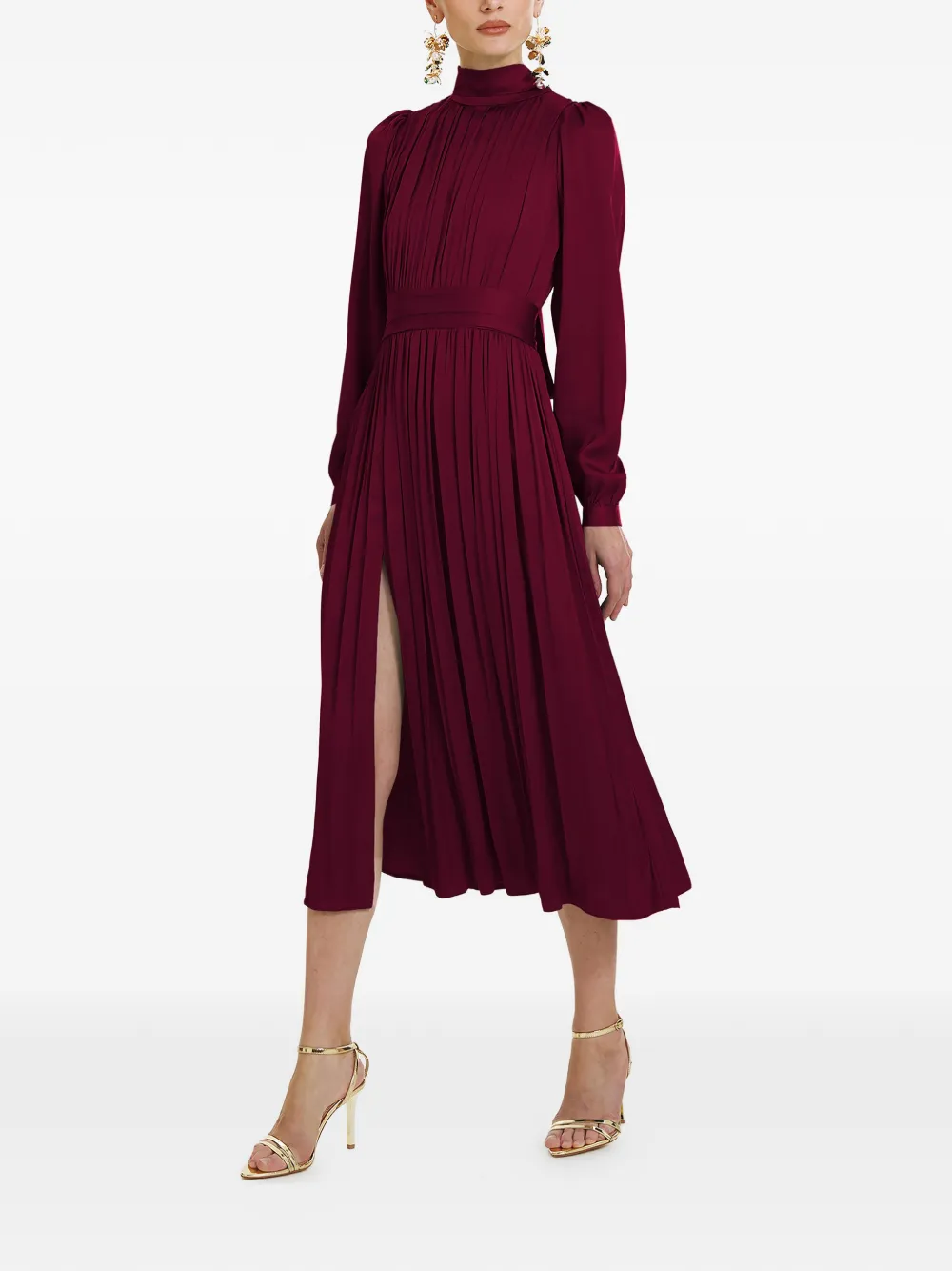 FRAMBOISE Otello mock-neck midi dress - Rood