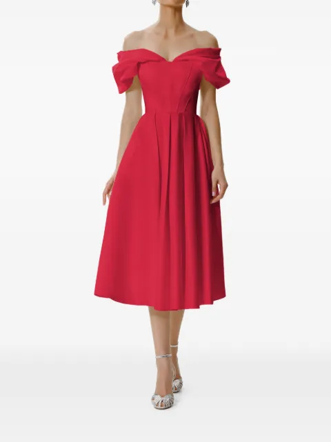 FRAMBOISE Glamo off-shoulder midi dress