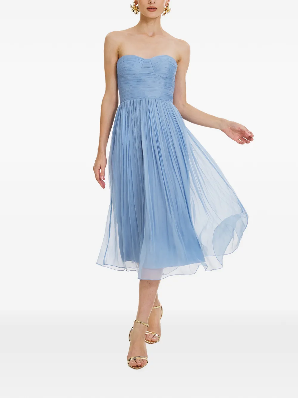 FRAMBOISE Marybella silk midi dress - Blauw