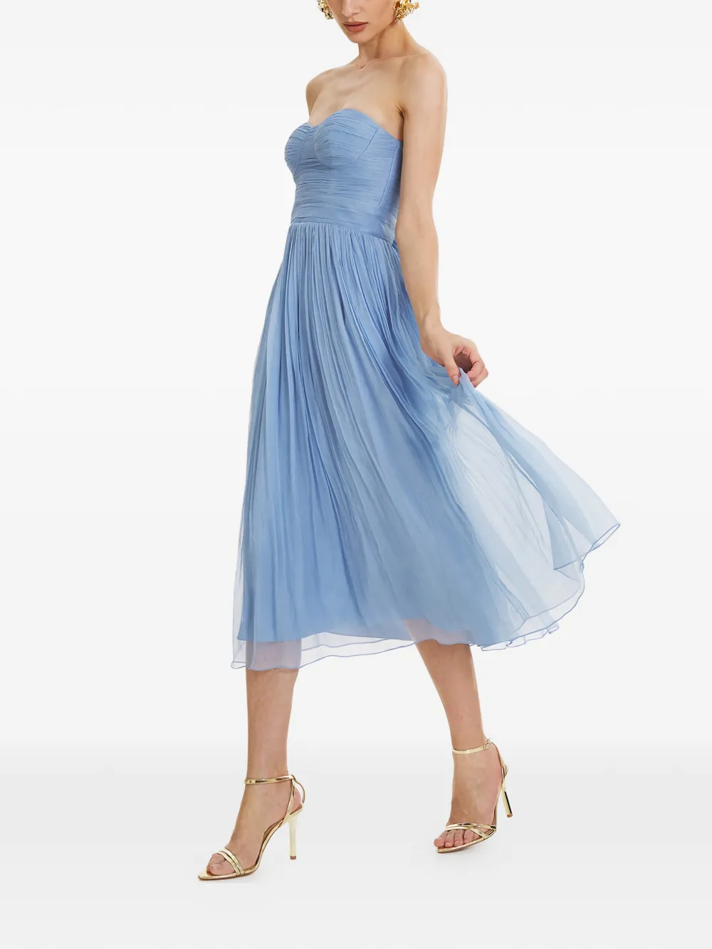  Framboise Marybella Silk Midi Dress - Blue 