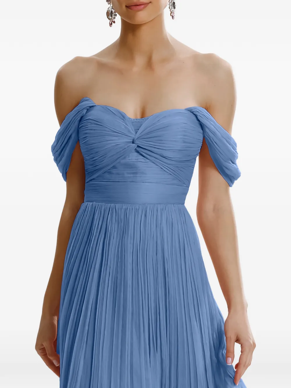 FRAMBOISE Kaly off-the-shoulder midi dress - Blu