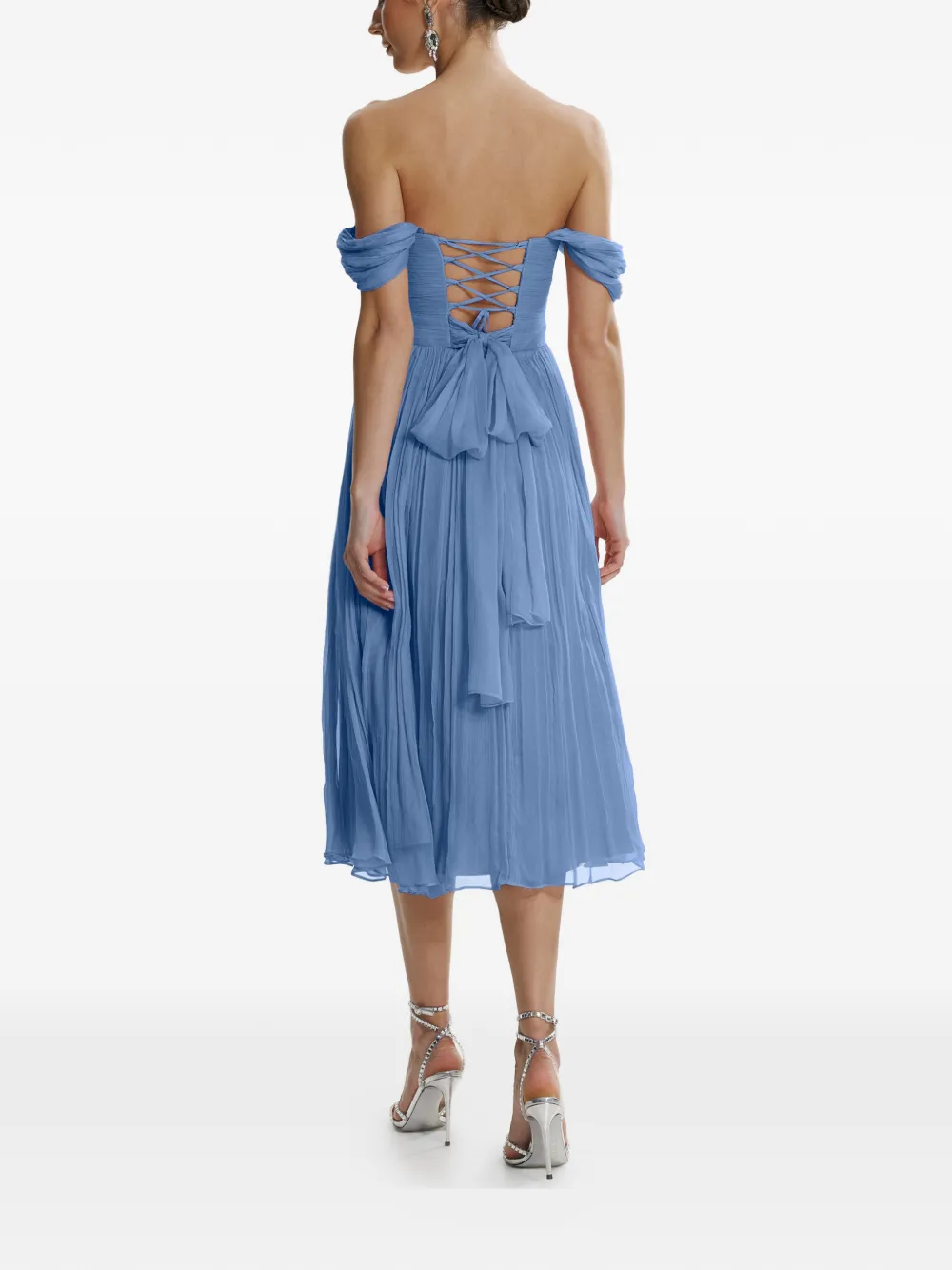 Kaly Off-Shoulder Silk Midi Dress