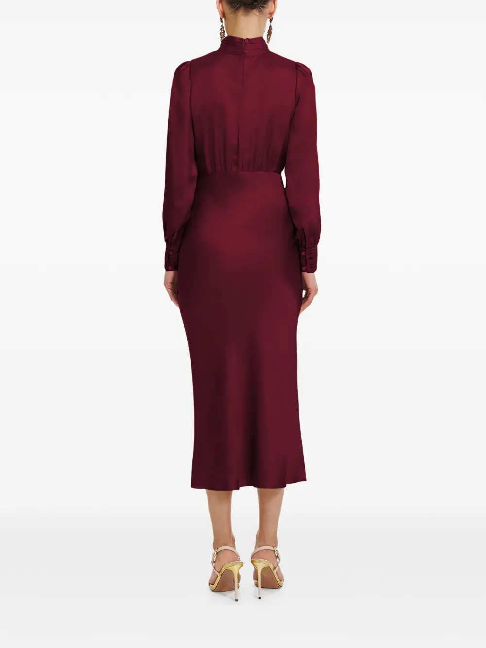 FRAMBOISE Jacob long-sleeve high-neck midi dress - Rood