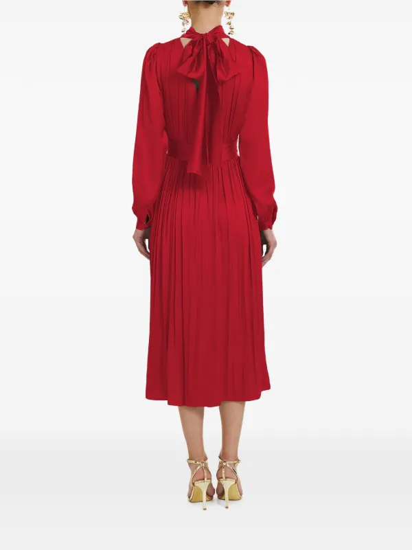 FRAMBOISE Otello long-sleeve Midi Dress | Red | FARFETCH BH