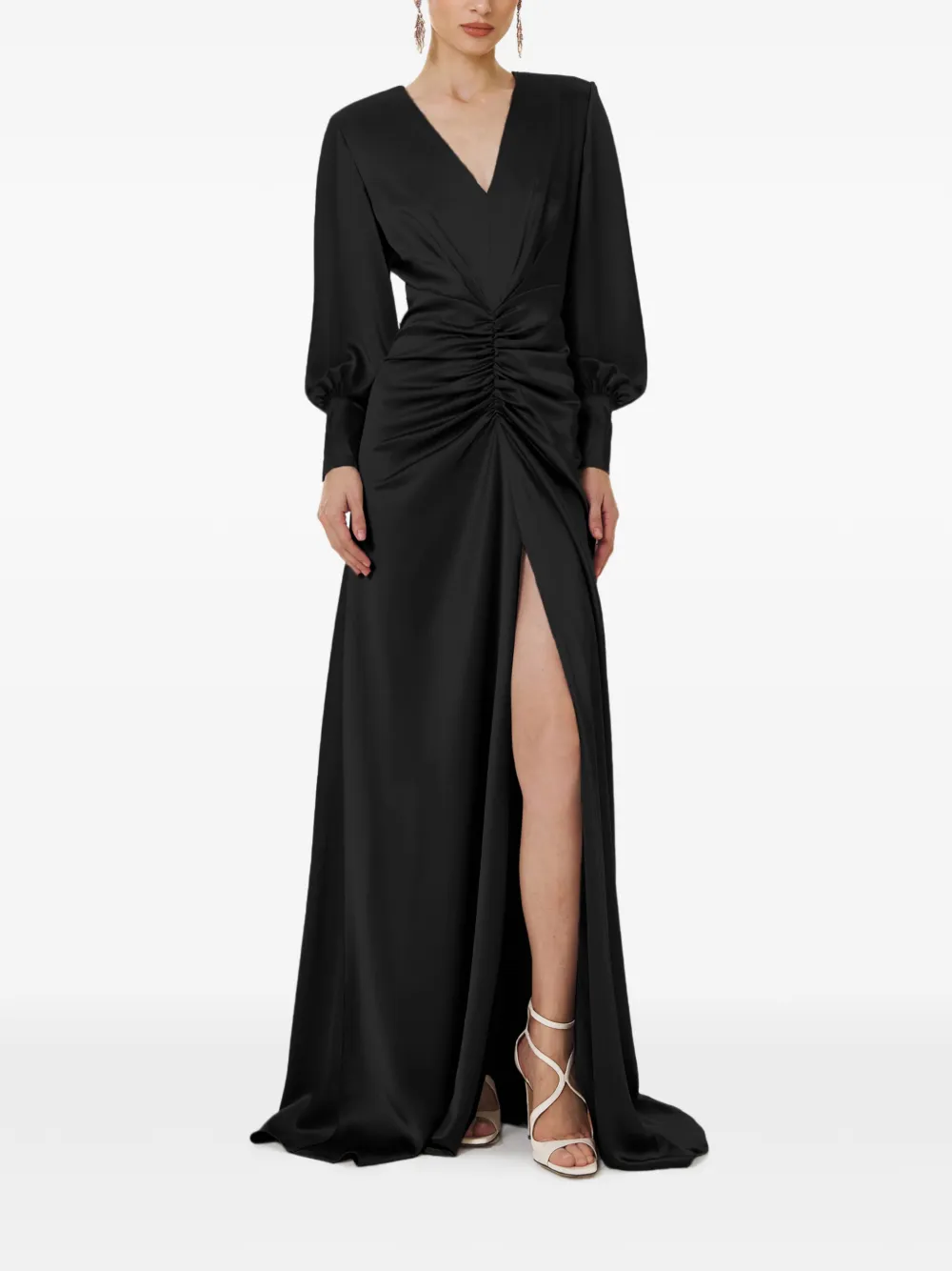 maxi dress with high double slits Strapless Double Slit Dress main image 0