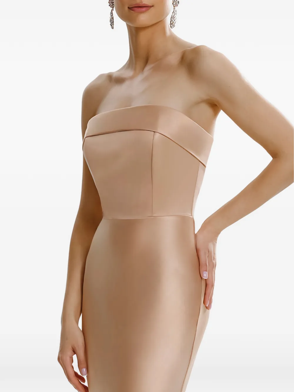 FRAMBOISE Dhara strapless maxi-jurk Beige