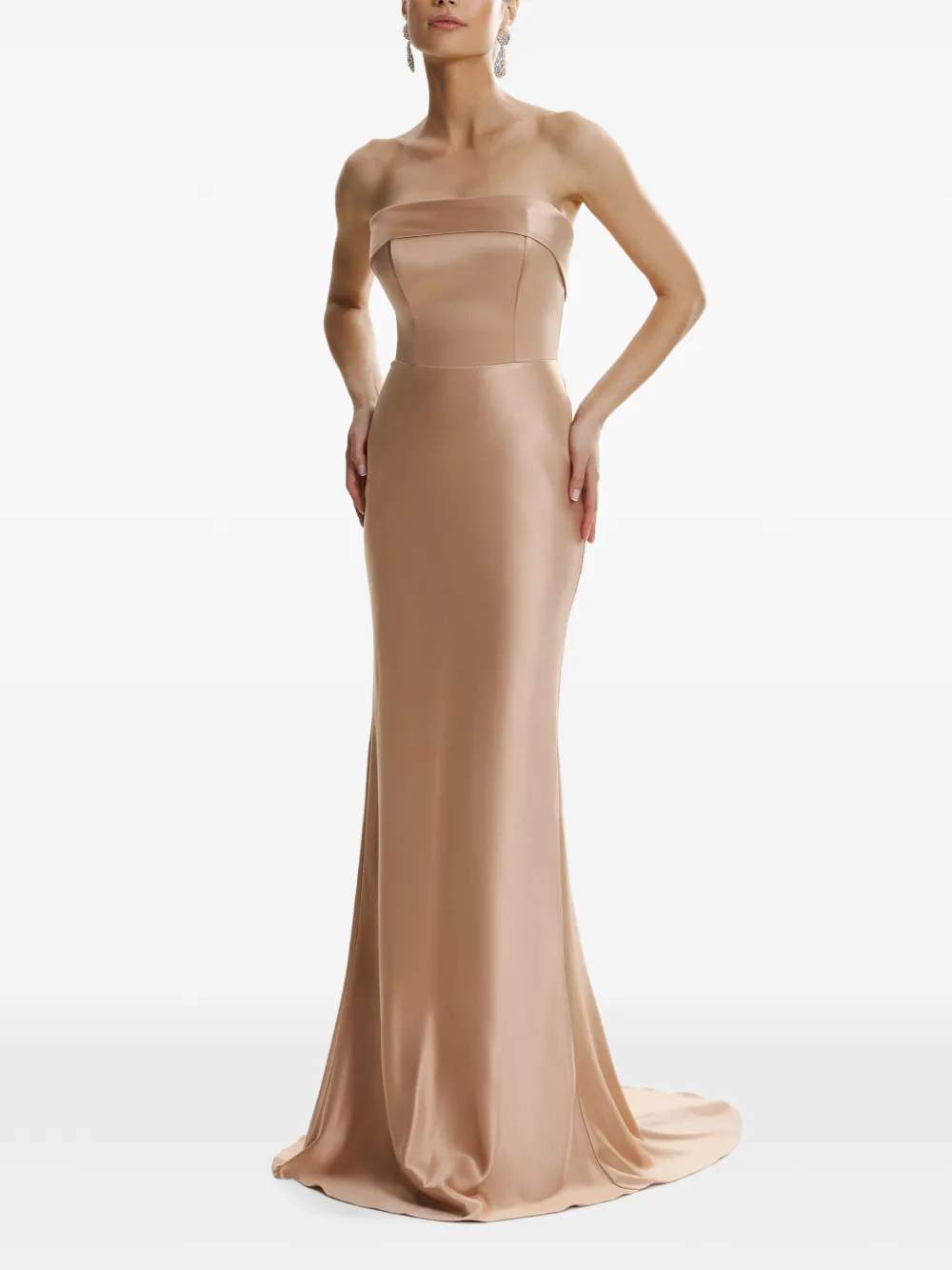FRAMBOISE Dhara strapless maxi-jurk Beige