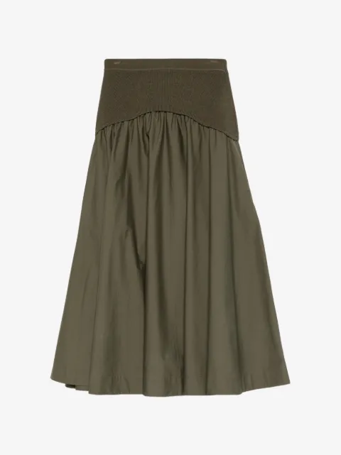 SIMKHAI  knitted-panel midi skirt