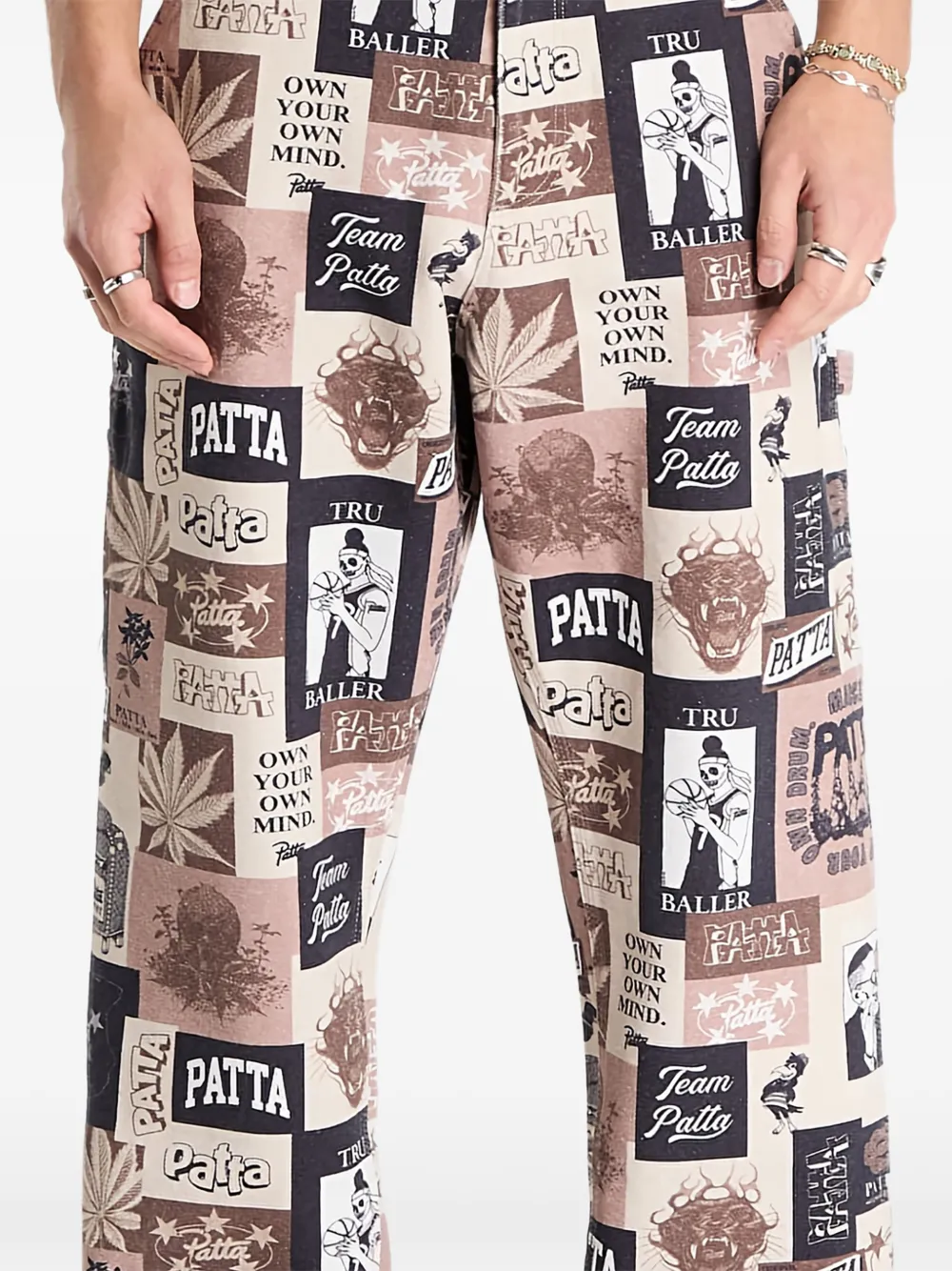  Patta Collage Trousers - Neutrals 