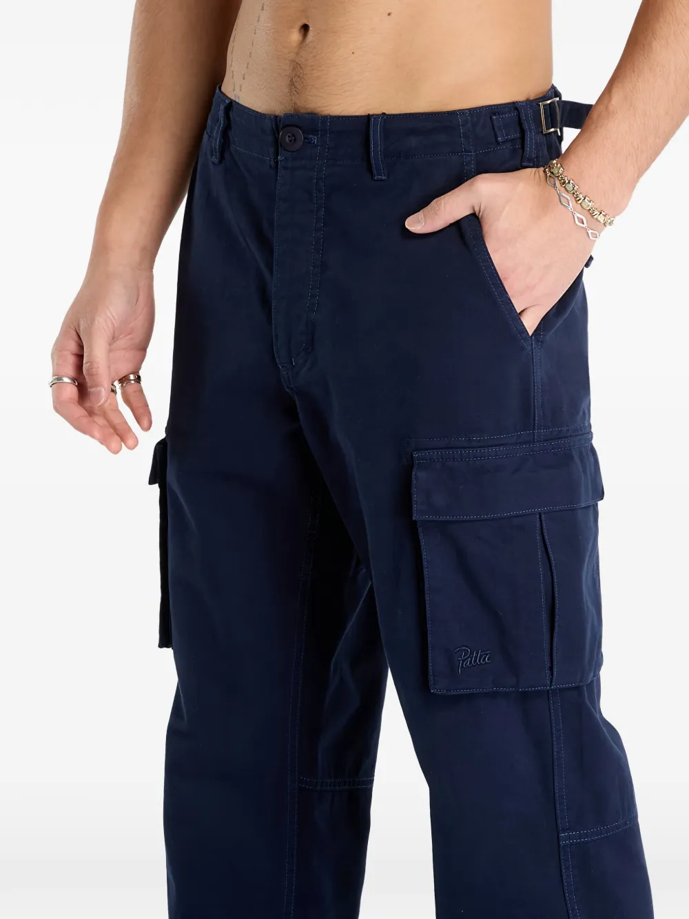  Patta Straight Cargo Pants - Blue 