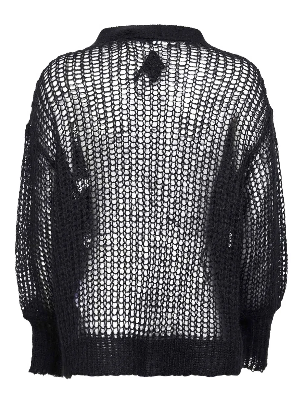 The Attico Vest verfraaid met veren en V-hals Zwart