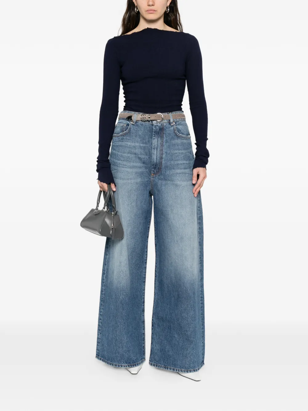  Marc Le Bihan Frayed Long-sleeved T-shirt - Blue 