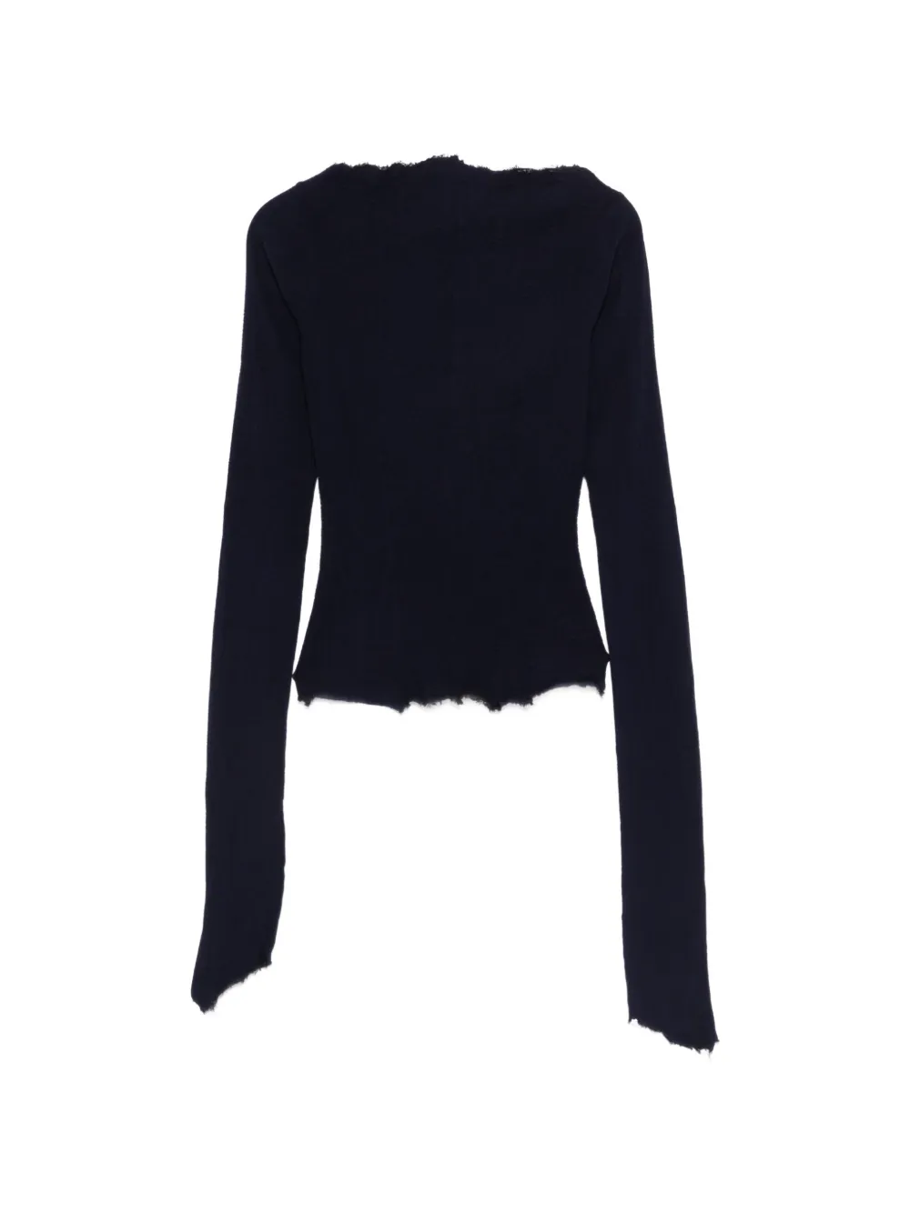 Marc Le Bihan frayed long-sleeved T-shirt - Blu