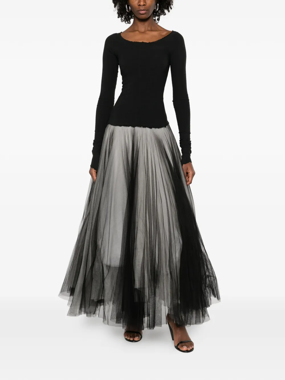 Marc Le Bihan tulle maxi dress - Zwart