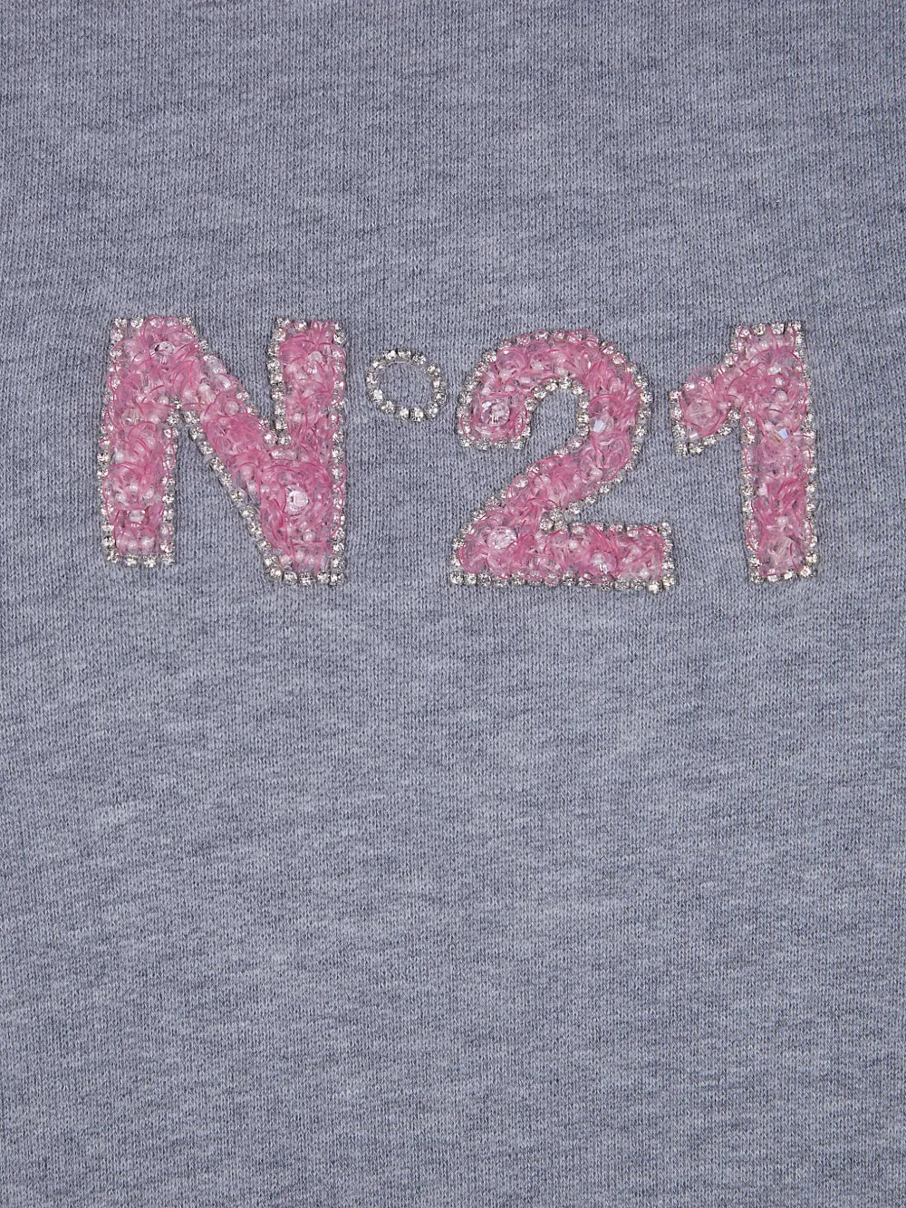  Nº21 Crystal-embellished Sweatshirt - Grey 
