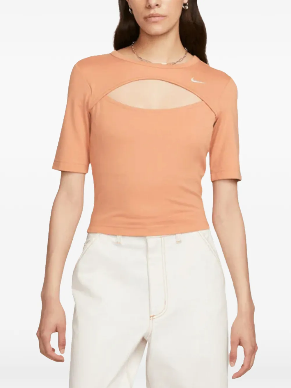 Nike NSW Essential cut-out logo T-shirt - Arancione