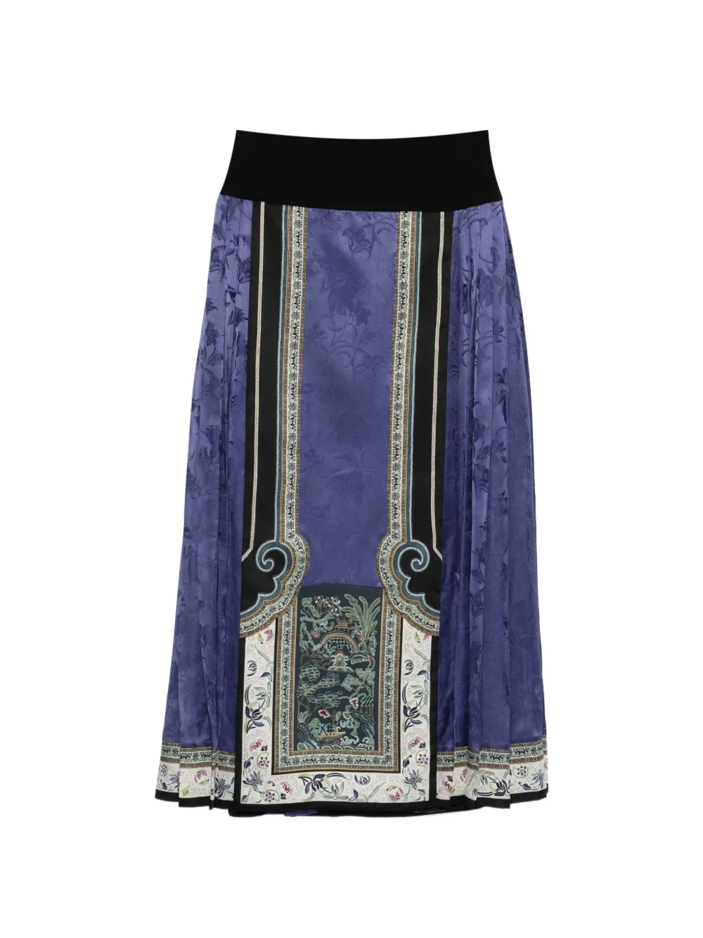 HUI MILANO Verbena pleated midi skirt - Blu