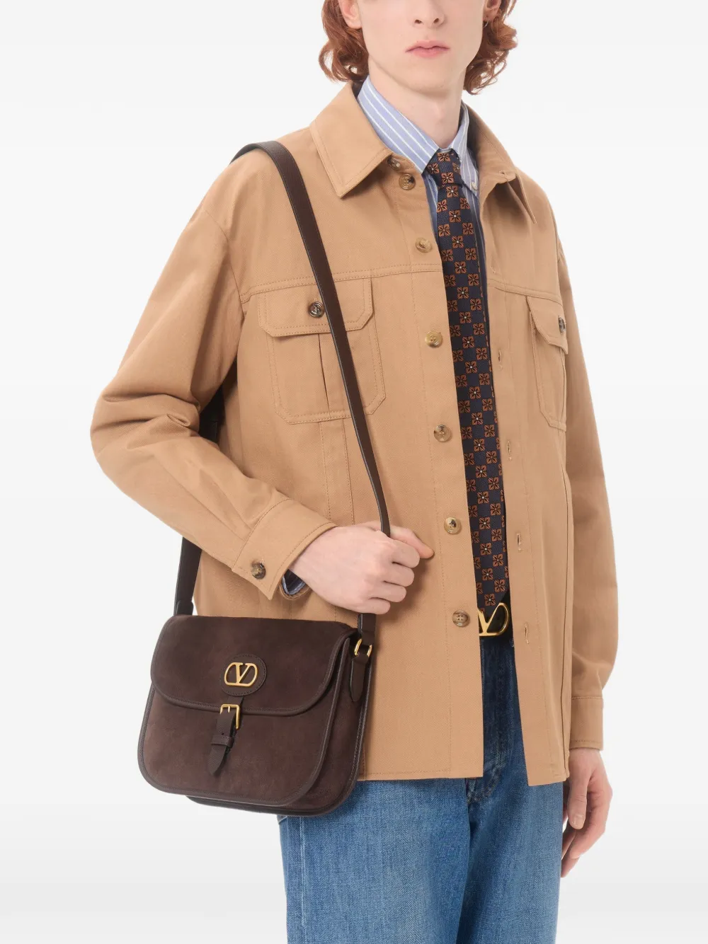 Valentino Garavani Katoenen shirtjack Bruin