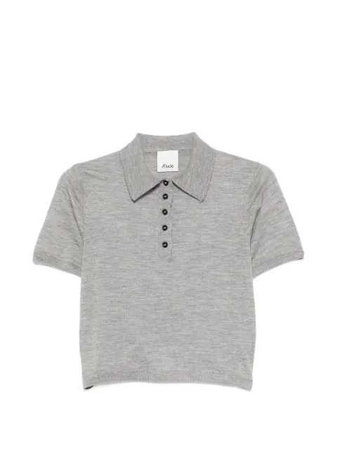Allude buttoned short-sleeve polo top