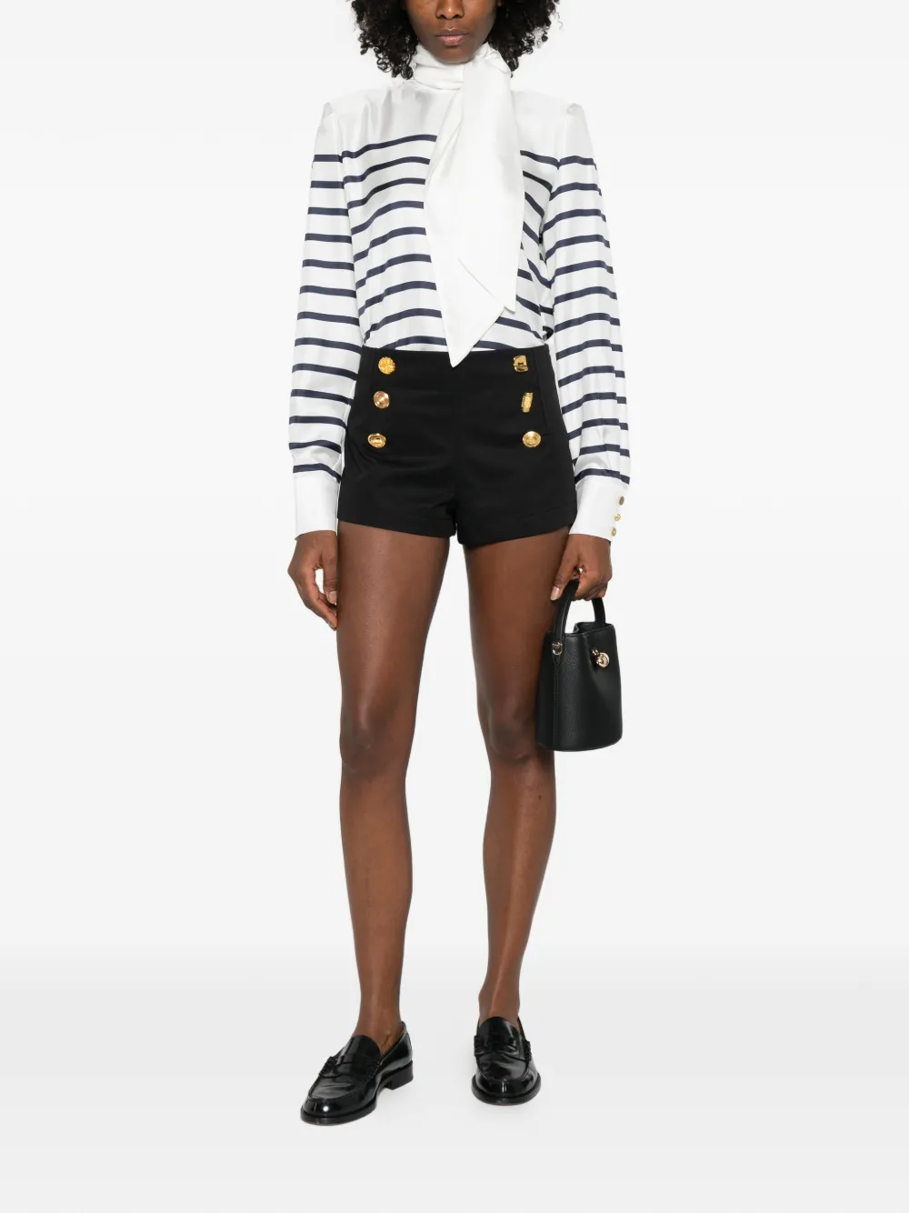 Fran&ccedil;oise stripe bow blouse - Wit