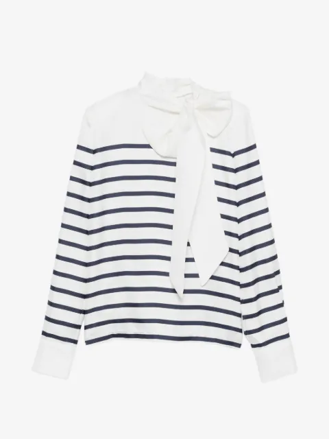 Françoise stripe bow blouse