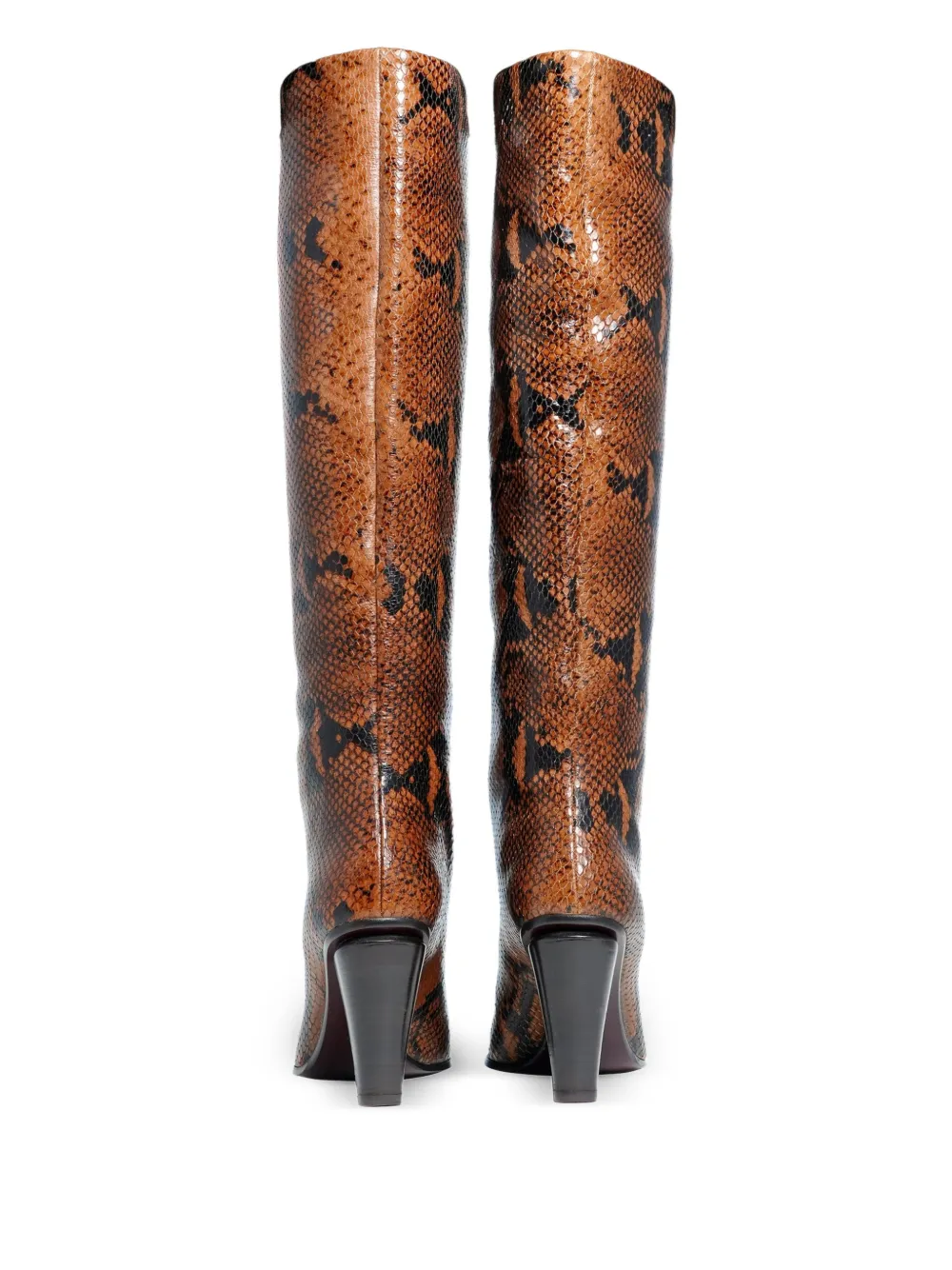 Roberto Festa Riva laarzen met pythonprint en puntige neus Bruin