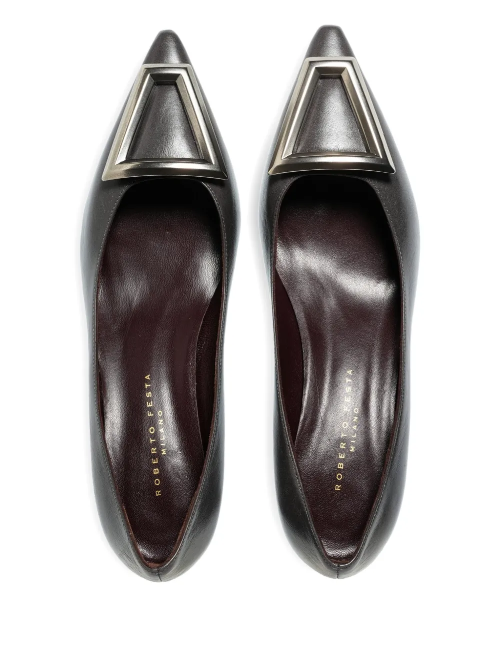 Roberto Festa Moon silver tone accessory pumps Grijs