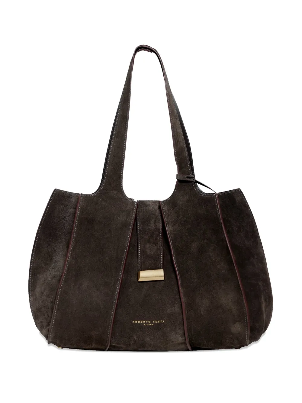 Roberto Festa Eloise ribbed shopping shoulder bag - Marrone