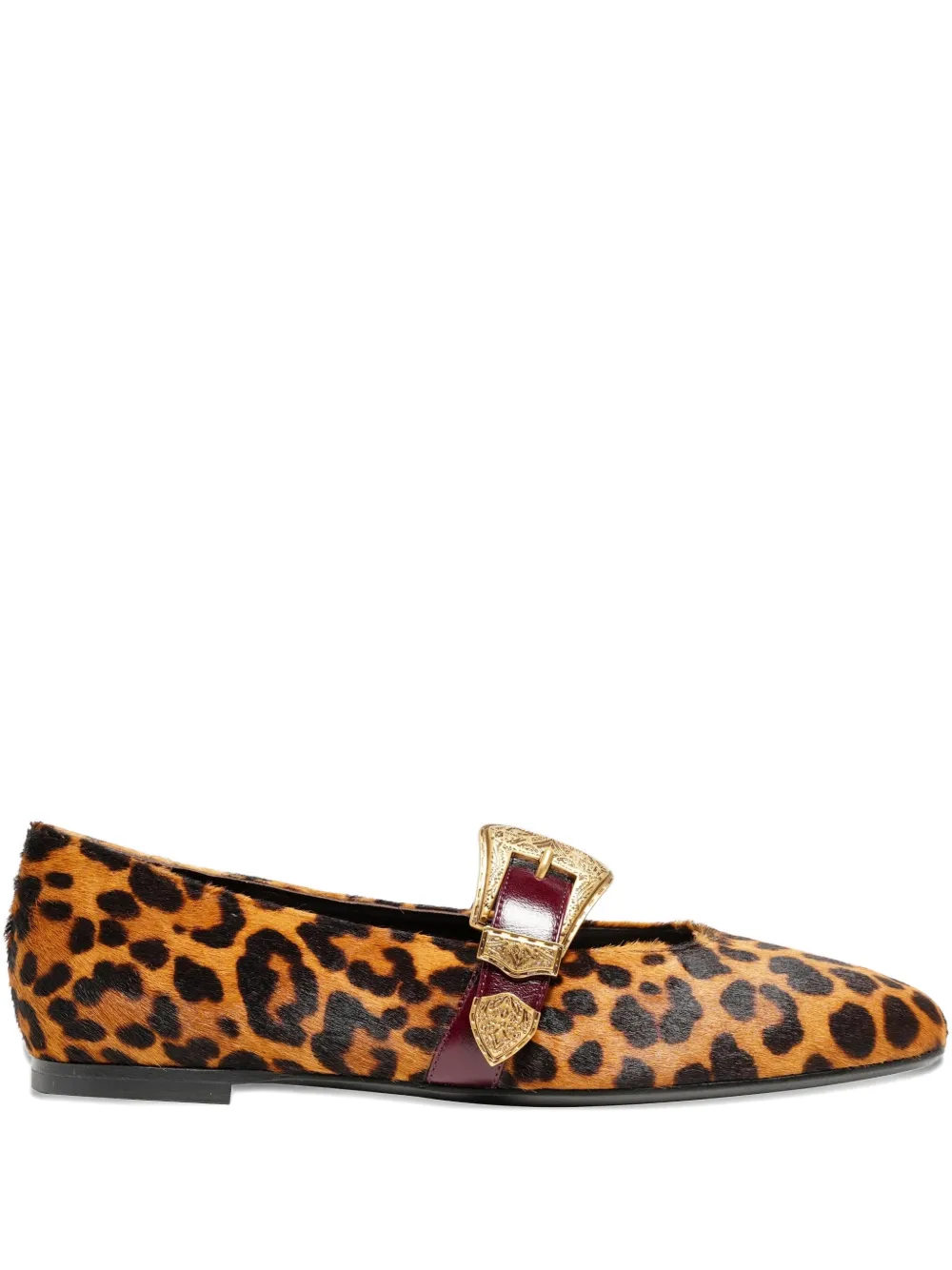 Roberto Festa Dalma leopard-print double strap ballet flats - Marrone