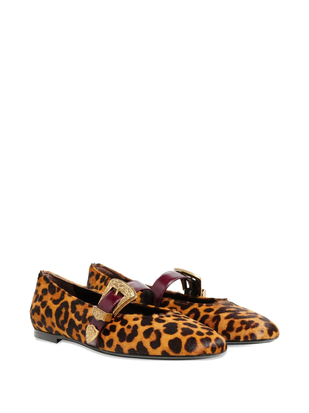 Roberto Festa Dalma leopard-print double strap ballet flats - Bruin