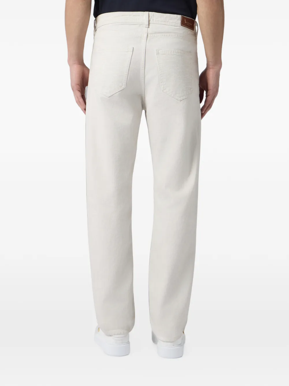 Billionaire Straight jeans met BB monogram Wit