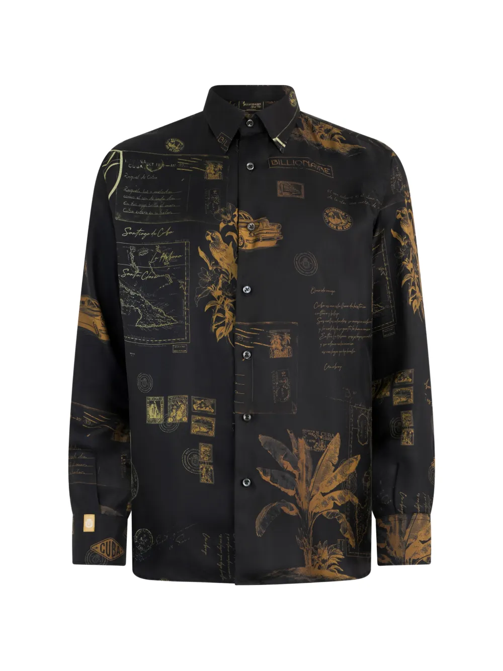 Billionaire Letter printed silk shirt