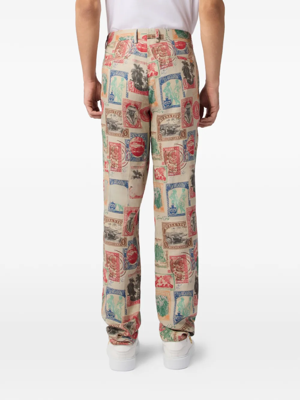  Billionaire Printed Linen Trousers - Neutrals 