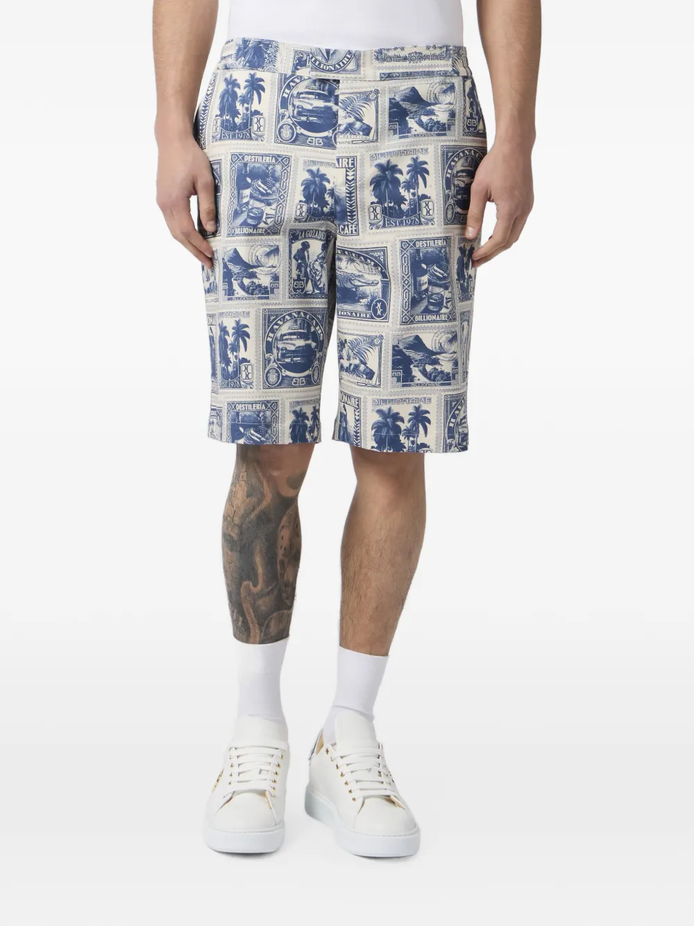 Billionaire Bermuda shorts met grafische print Beige