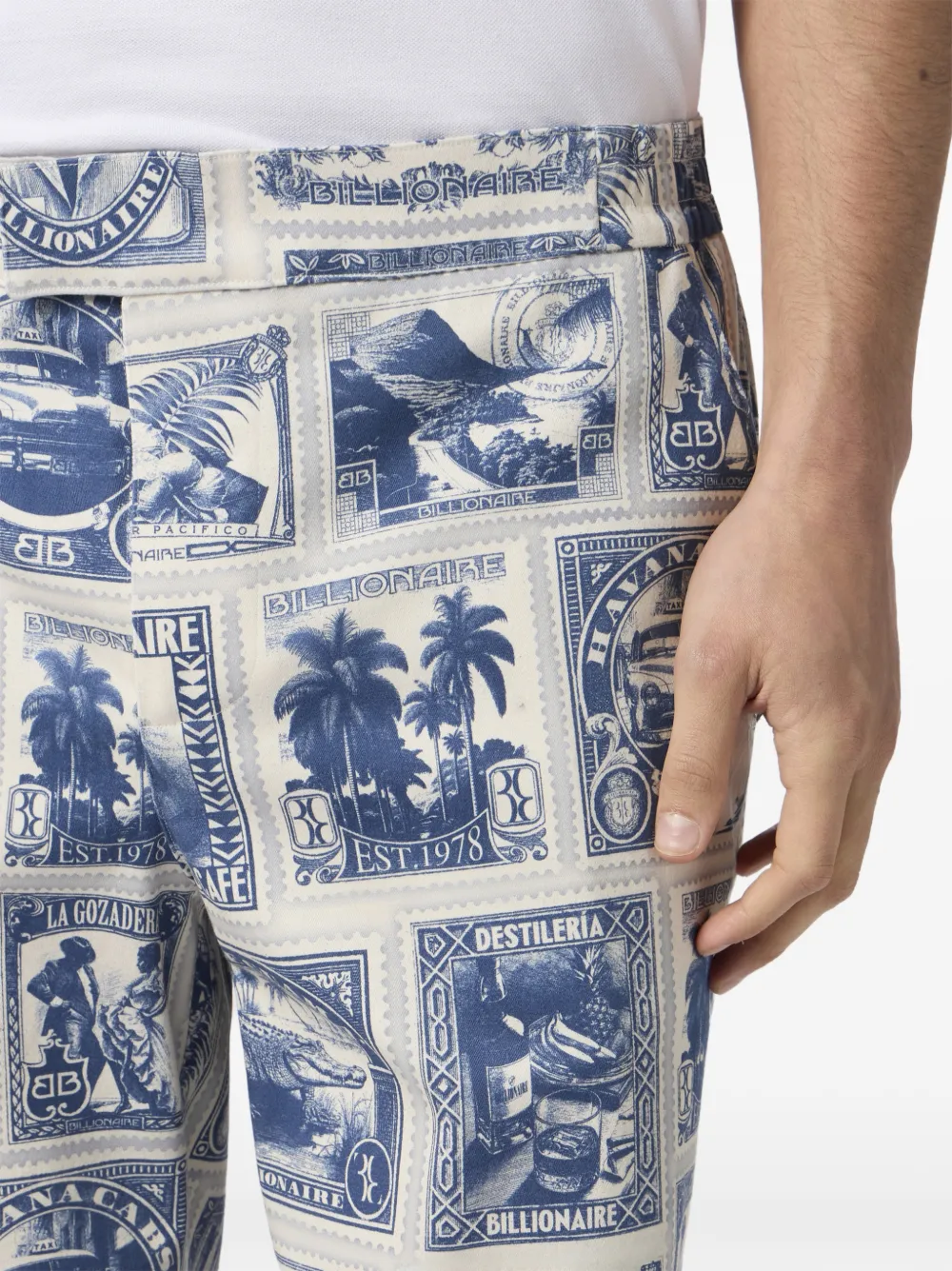 Billionaire Bermuda shorts met grafische print Beige