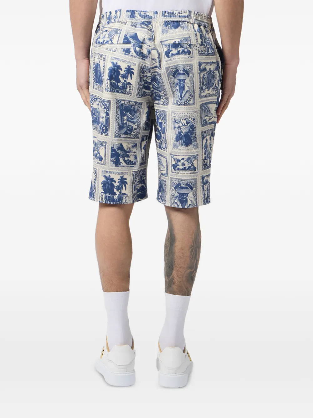 Billionaire Bermuda shorts met grafische print Beige
