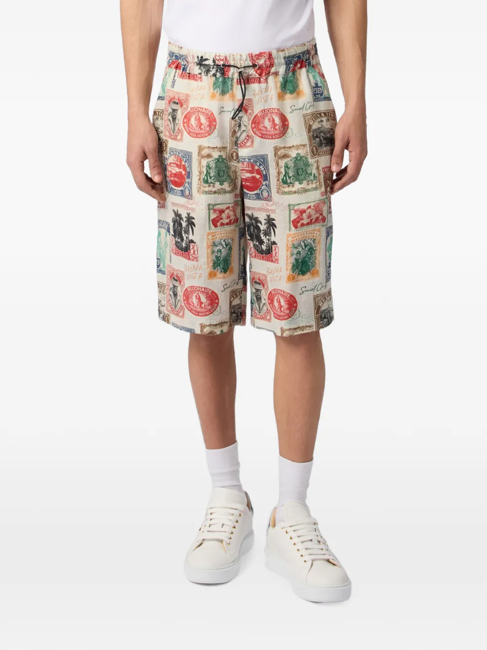 Billionaire Shorts met print Beige
