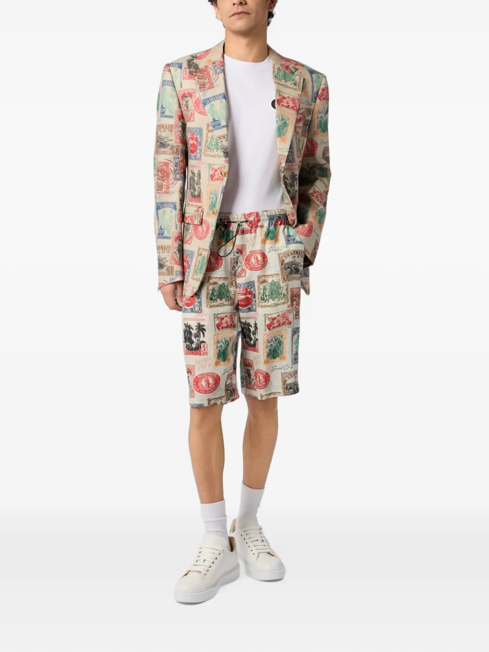 Billionaire Shorts met print Beige