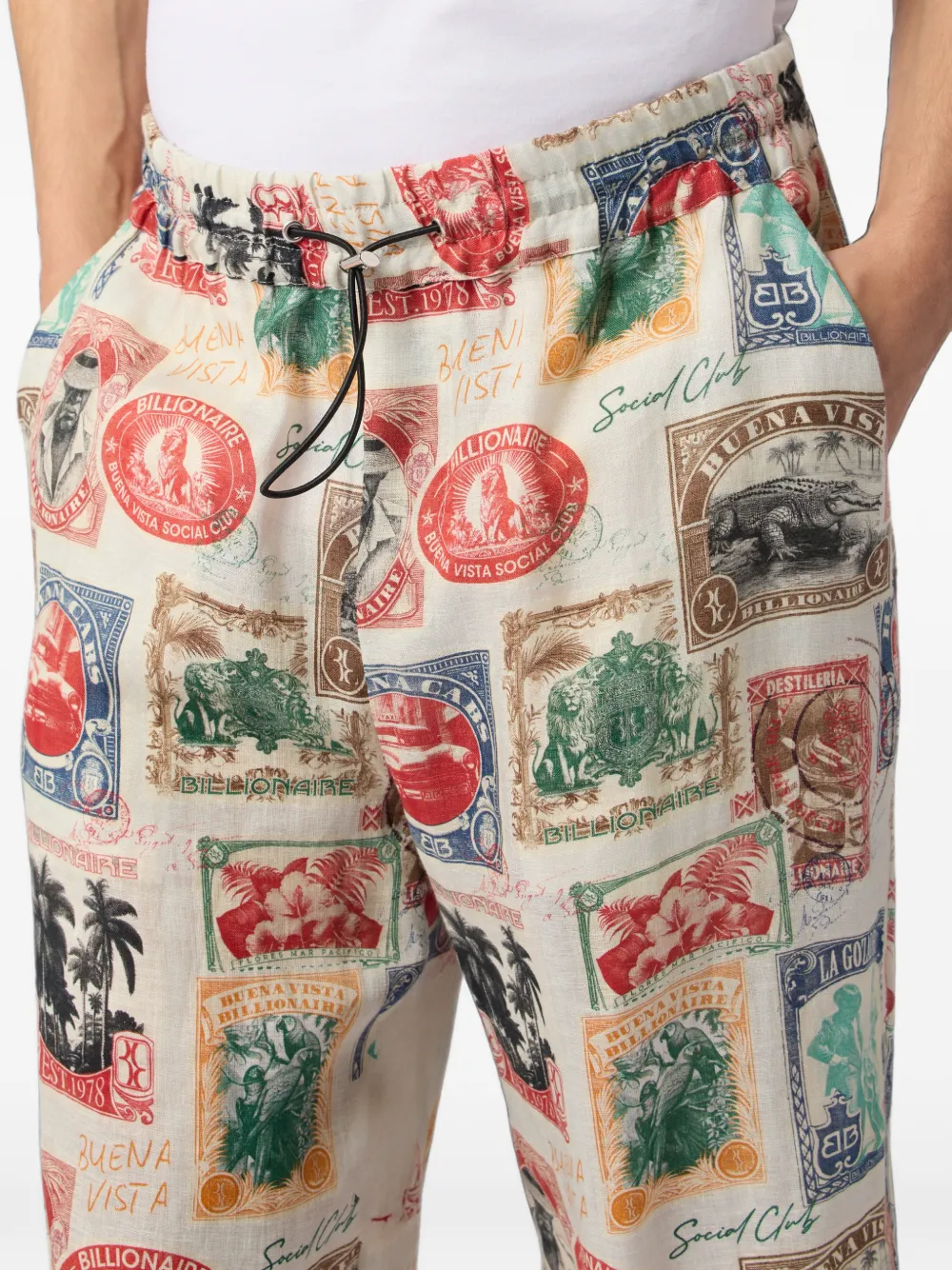 Billionaire Shorts met print Beige